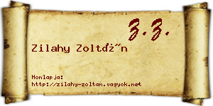Zilahy Zoltán névjegykártya